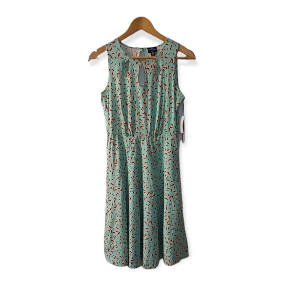 NWT Savile Row Dress Mint Green with Chili Pepper Print. Size 4. Has P… - Picture 1 of 5